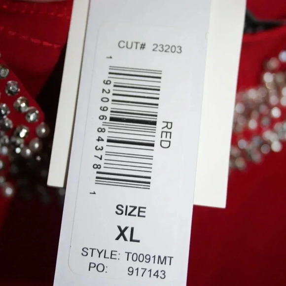 ANNALEE + HOPE Made in the USA Swing Dress Pearl Mock Neck Sleeveless Red XL - Picture 14 of 15